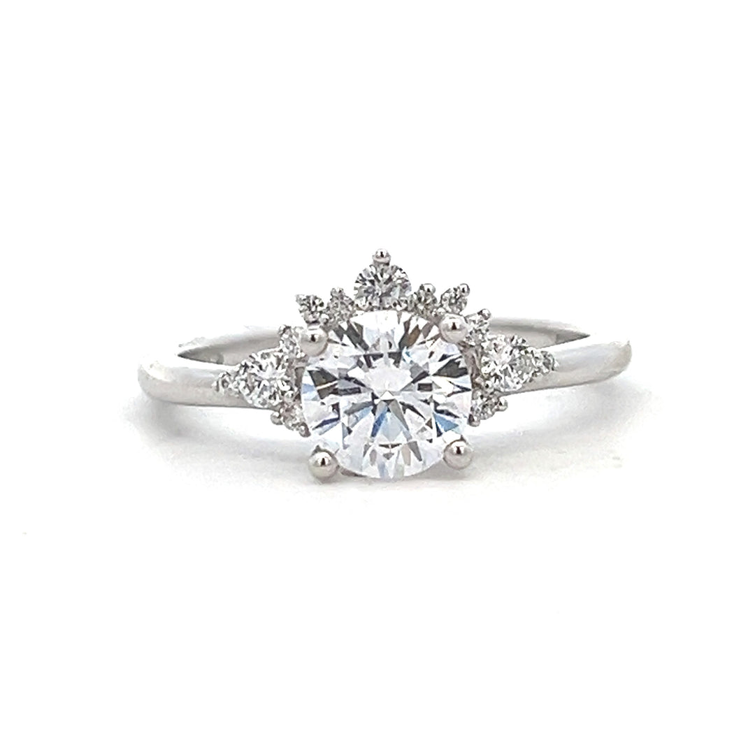 1 1/8 ctw floral halo diamond engagement ring - workshopunderground.com