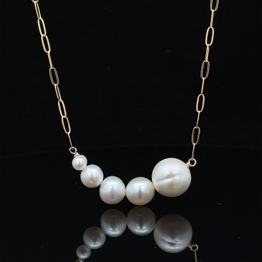 graduated pearl bar necklace - workshopunderground.com