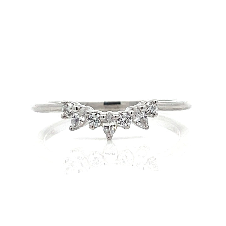 curved round & marquise diamond band