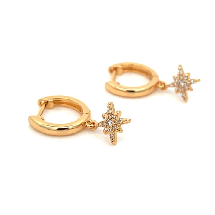 14K-gold-filled sparkly north star huggies - workshopunderground.com