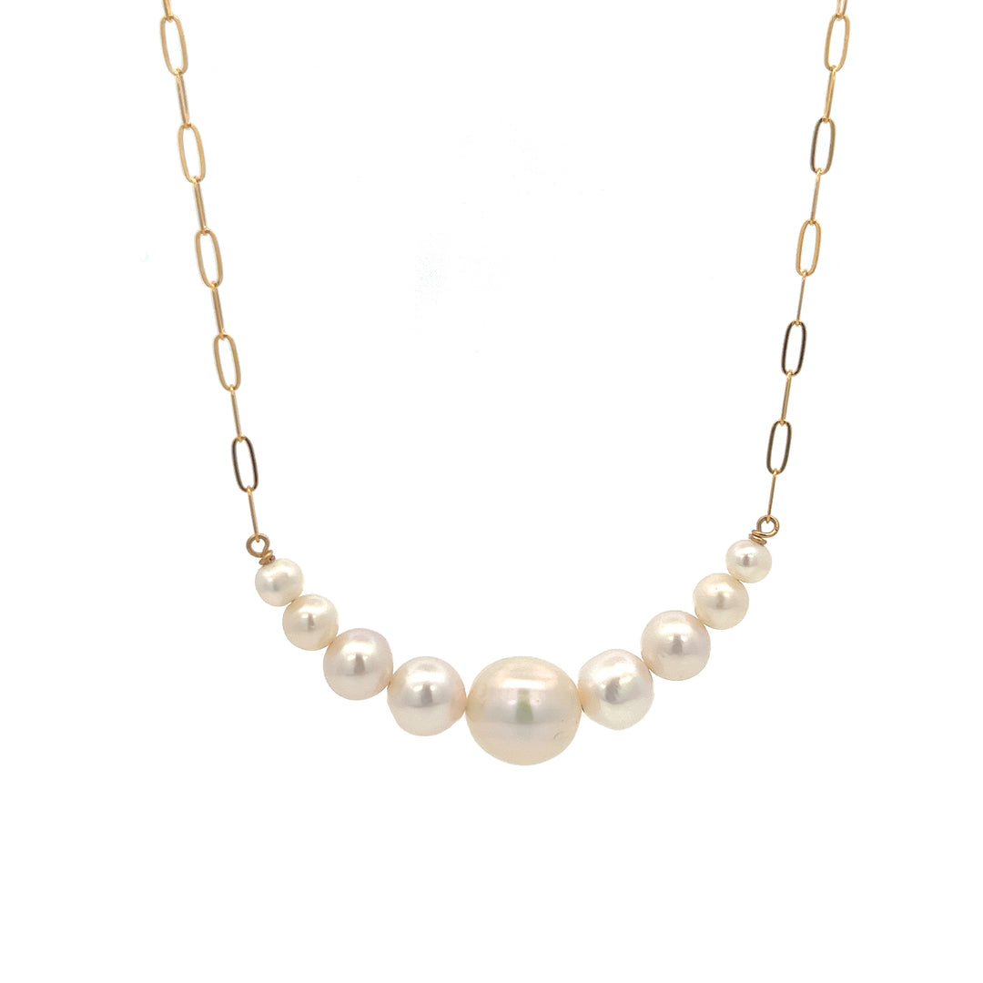 bold graduated pearl bar necklace - workshopunderground.com