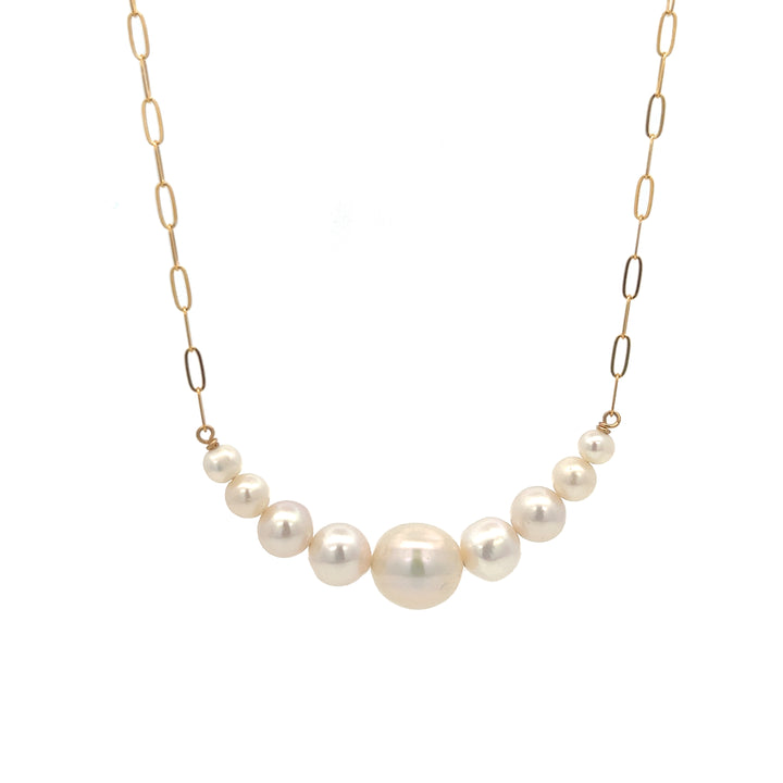 bold graduated pearl bar necklace - workshopunderground.com