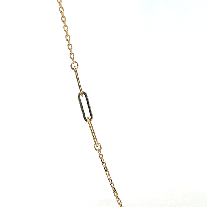 14K solid gold paperclip triple-station necklace - workshopunderground.com