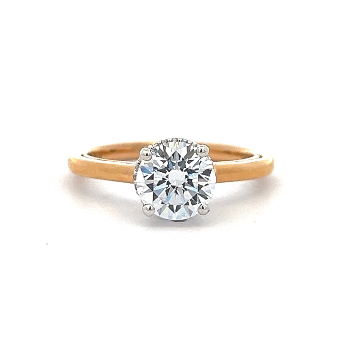 1 1/3 ctw diamond solitaire engagement ring with hidden collar - workshopunderground.com