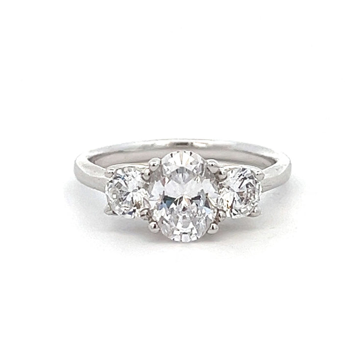 1 3/4 ctw three-stone oval diamond engagement ring - workshopunderground.com