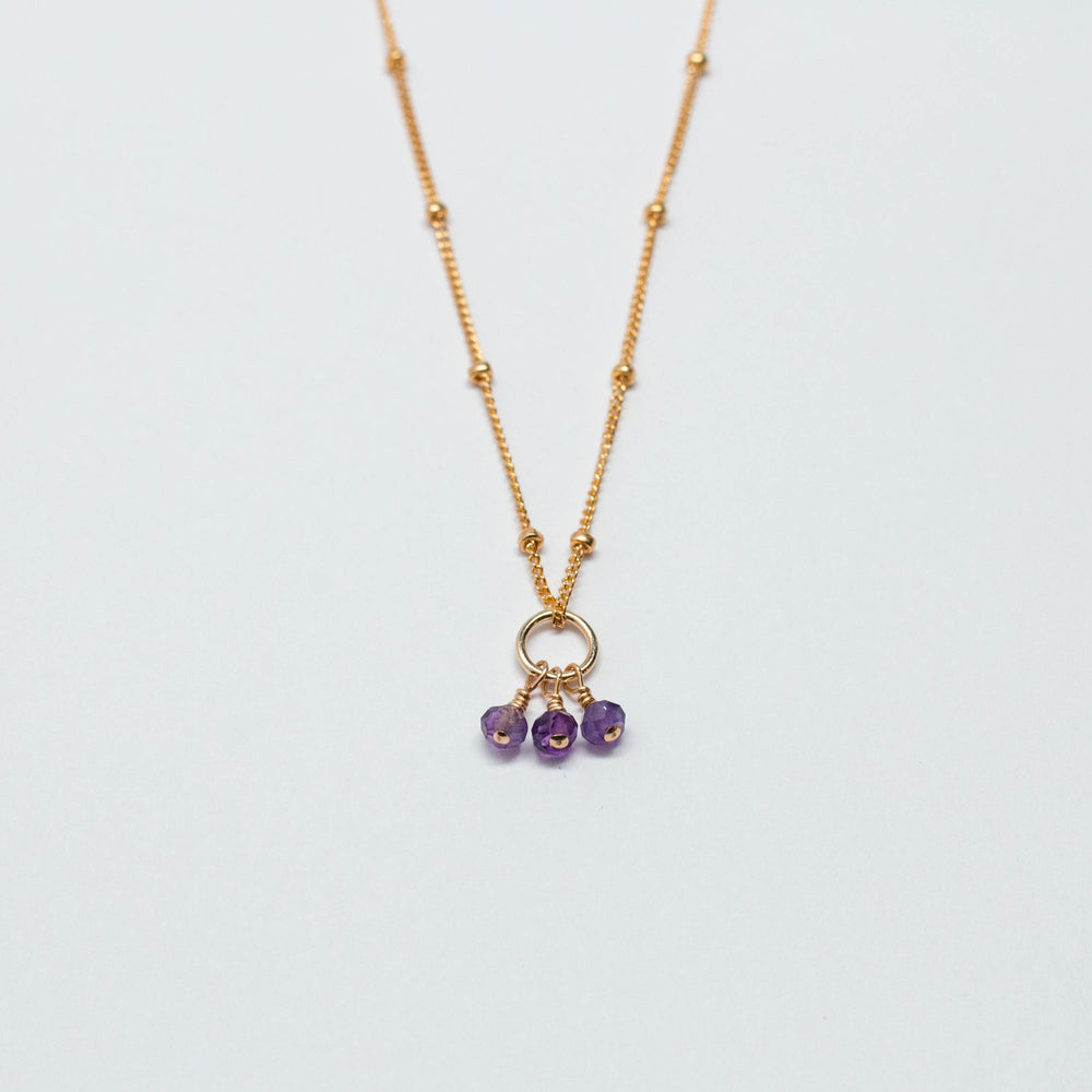 february birthstone - amethyst - charm necklace - workshopunderground.com