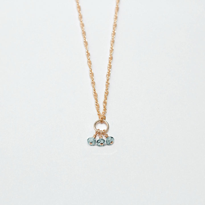 march birthstone - aquamarine - charm necklace - workshopunderground.com