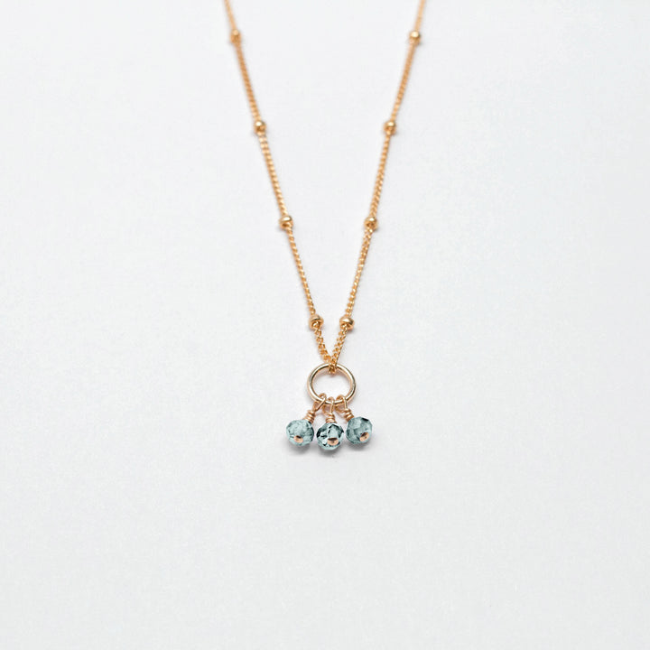 march birthstone - aquamarine - charm necklace - workshopunderground.com