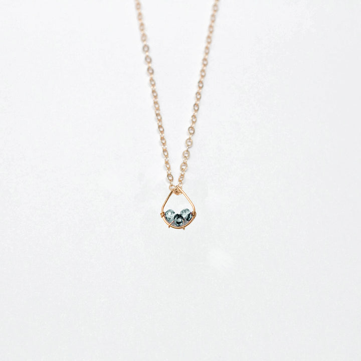 march birthstone - aquamarine - charm necklace - workshopunderground.com