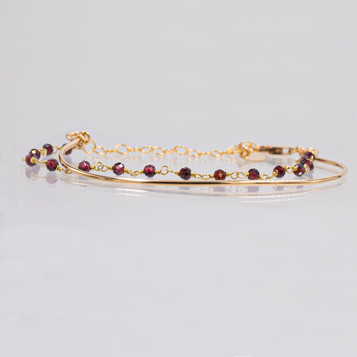 marrakesh "bangle-chain" bracelet - natural garnet - workshopunderground.com