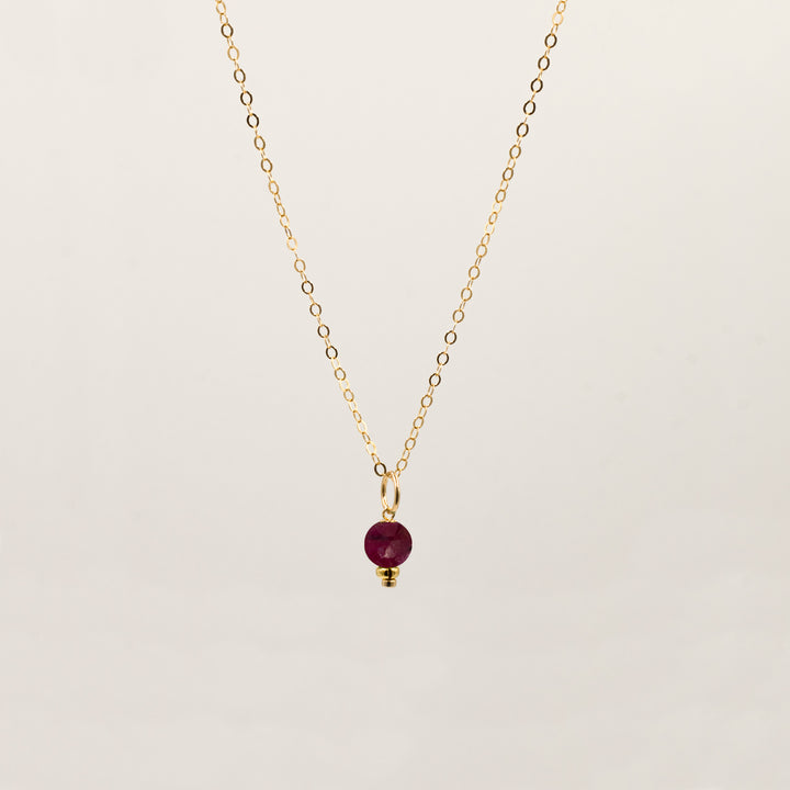 faceted birthstone coin charm - classic cable necklace - workshopunderground.com