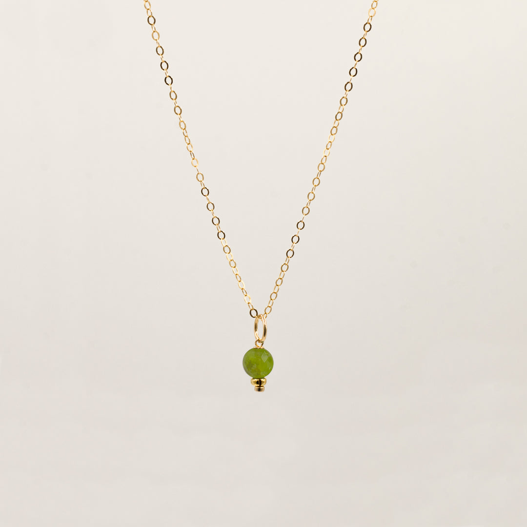 faceted birthstone coin charm - classic cable necklace - workshopunderground.com