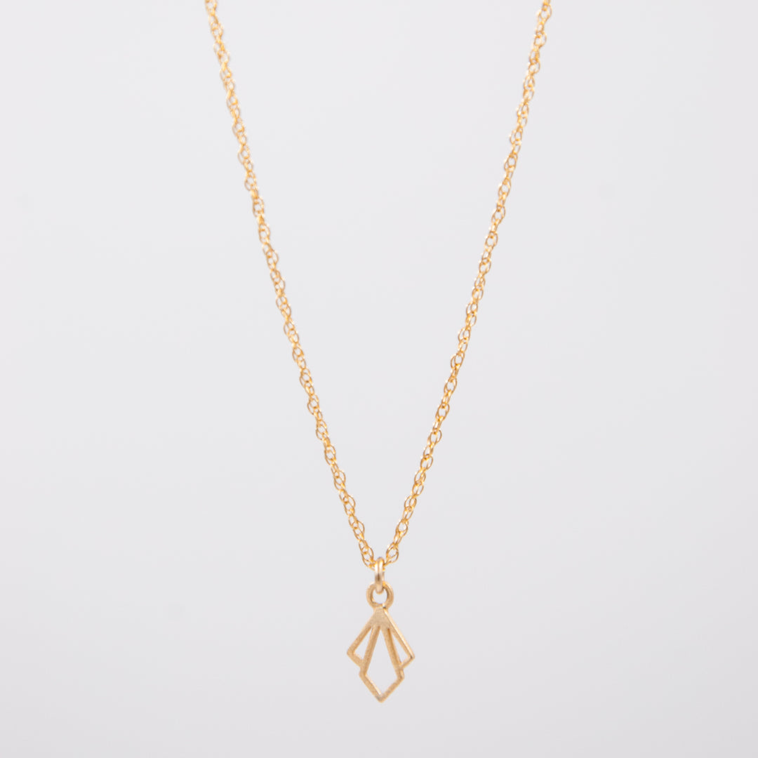 New Deco - mini geo motif pendant necklace - gold or silver - workshopunderground.com