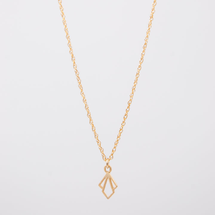 New Deco - mini geo motif pendant necklace - gold or silver - workshopunderground.com