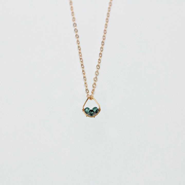 may birthstone - emerald - charm necklace - workshopunderground.com