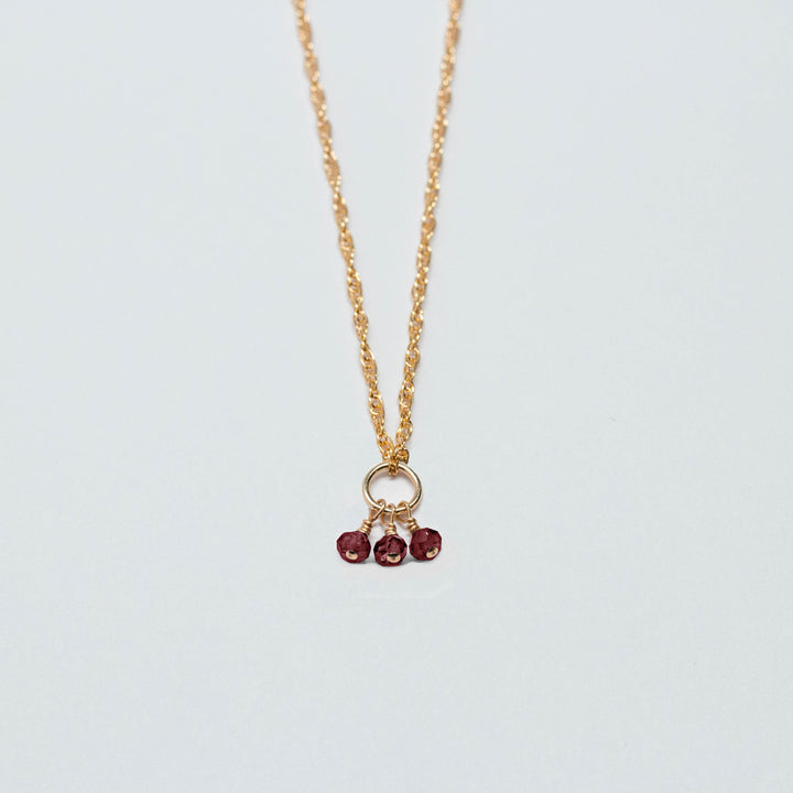 january birthstone - garnet - charm necklace - workshopunderground.com