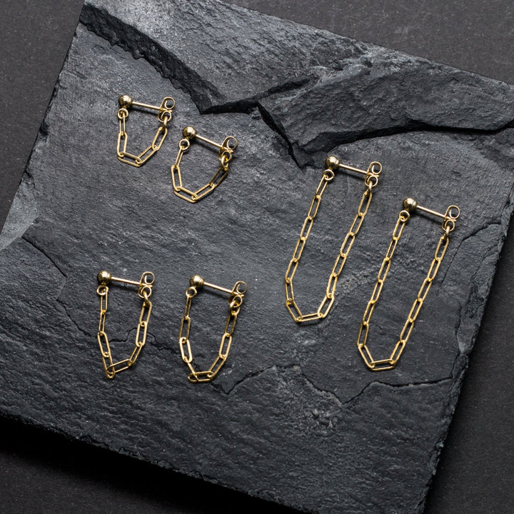 "front-to-back" chain earrings - modern anchor - workshopunderground.com