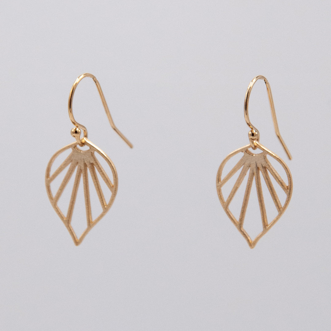 New Deco - small deco leaf earrings - workshopunderground.com