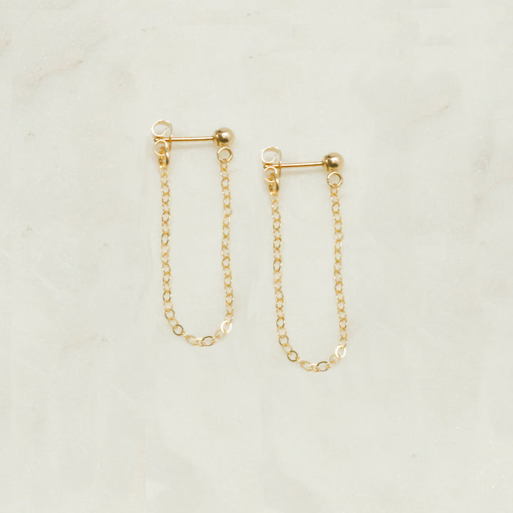 "front-to-back" chain earrings - classic cable - workshopunderground.com