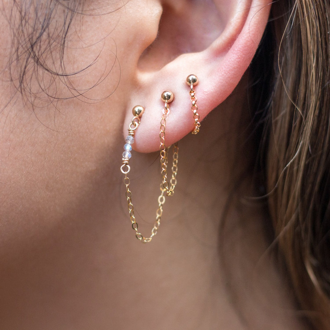 "front-to-back" chain earrings - modern anchor - workshopunderground.com