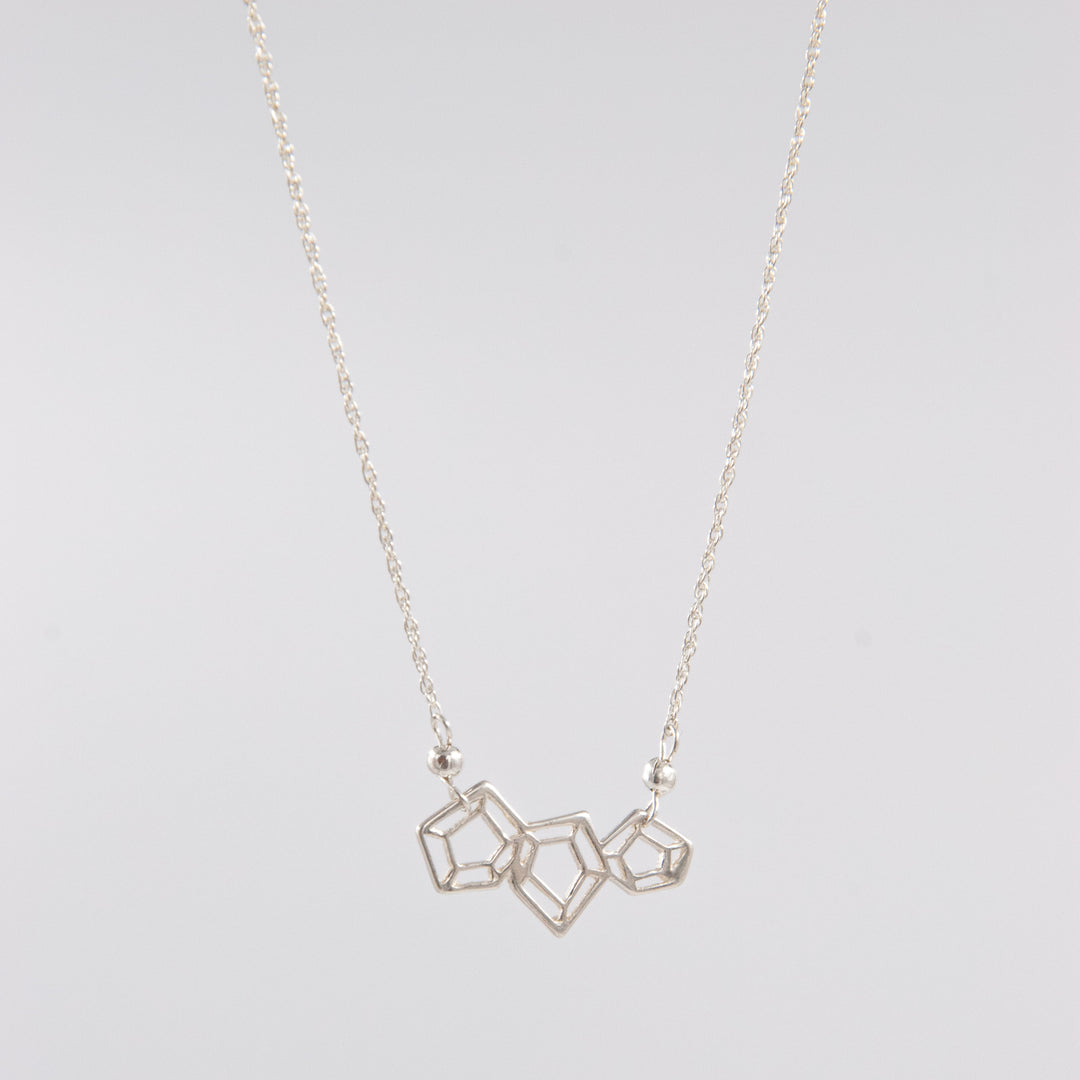 New Deco - pentagon bar necklace - gold or silver - workshopunderground.com