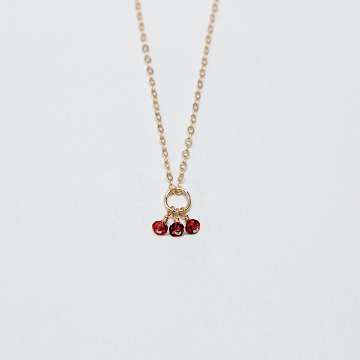 july birthstone - ruby - charm necklace - workshopunderground.com