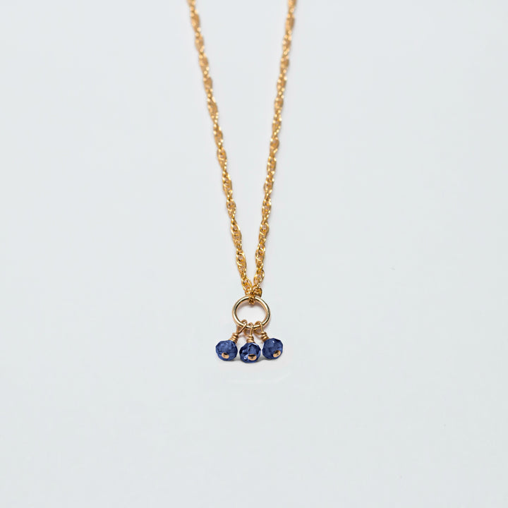september birthstone - sapphire - charm necklace - workshopunderground.com