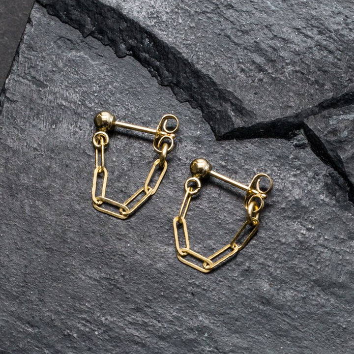 "front-to-back" chain earrings - modern anchor - workshopunderground.com