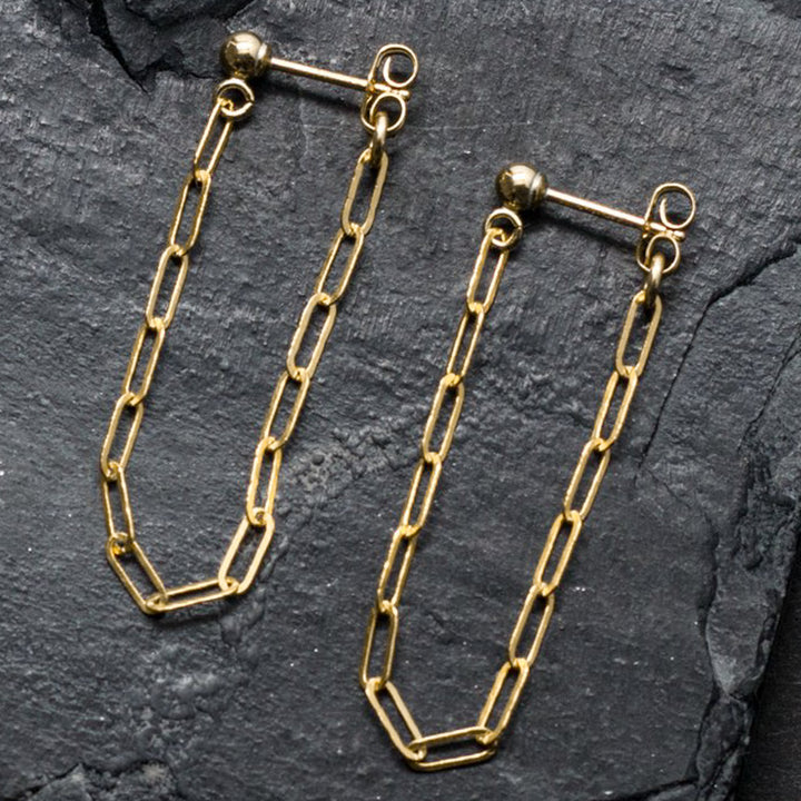 "front-to-back" chain earrings - modern anchor - workshopunderground.com