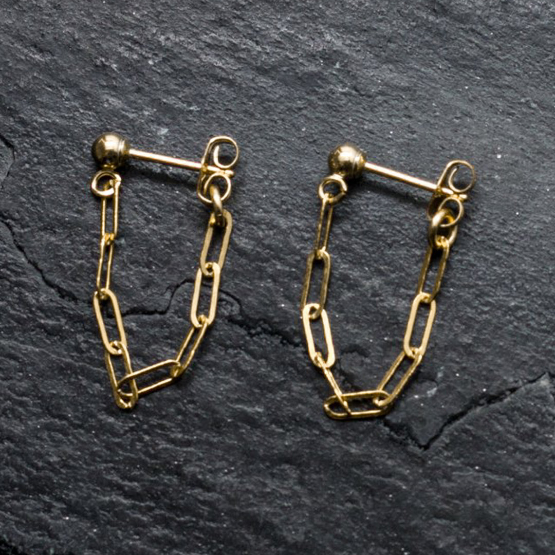 "front-to-back" chain earrings - modern anchor - workshopunderground.com