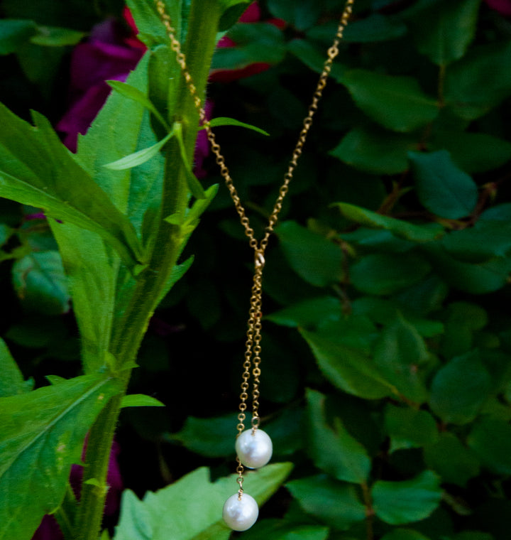asymmetrical pearl tassel Y-necklace - workshopunderground.com