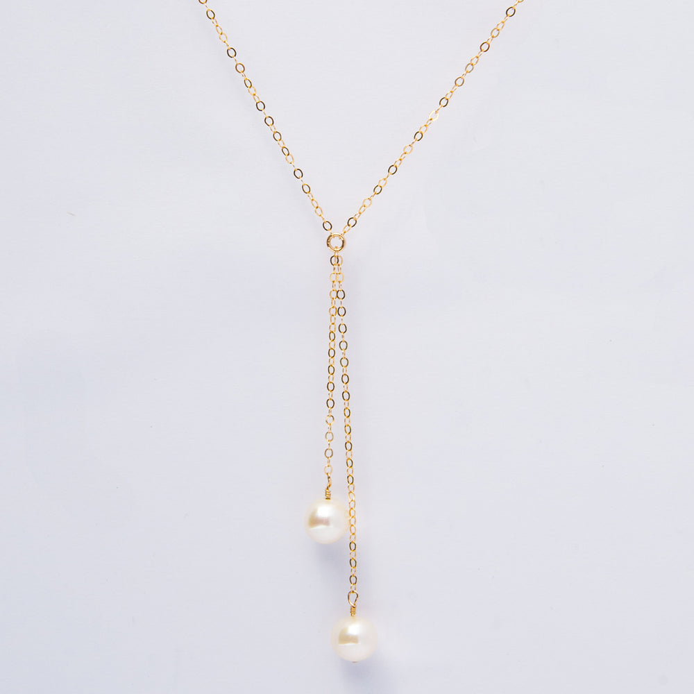 asymmetrical pearl tassel Y-necklace - workshopunderground.com