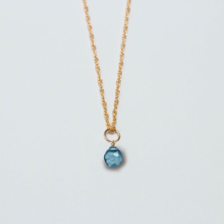 december birthstone - blue topaz - charm necklace - workshopunderground.com