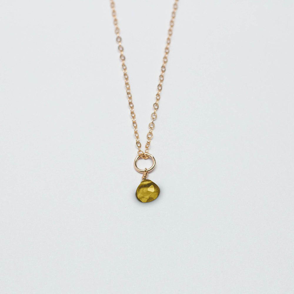 november birthstone - citrine - charm necklace - workshopunderground.com