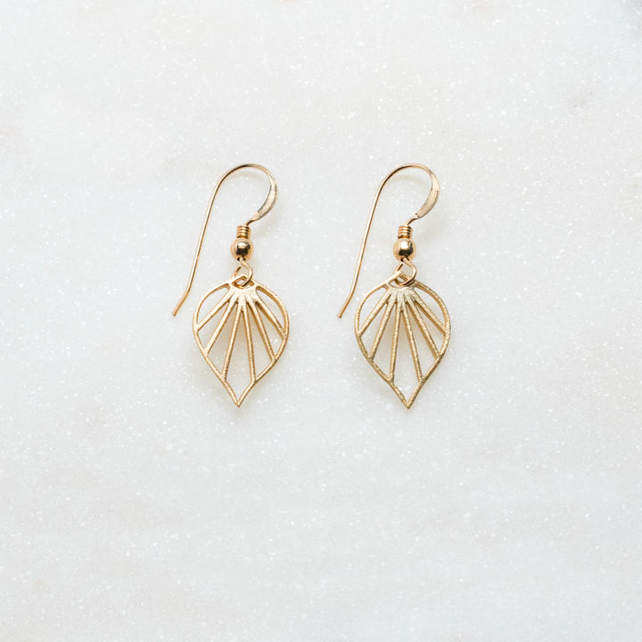 New Deco - small deco leaf earrings - workshopunderground.com