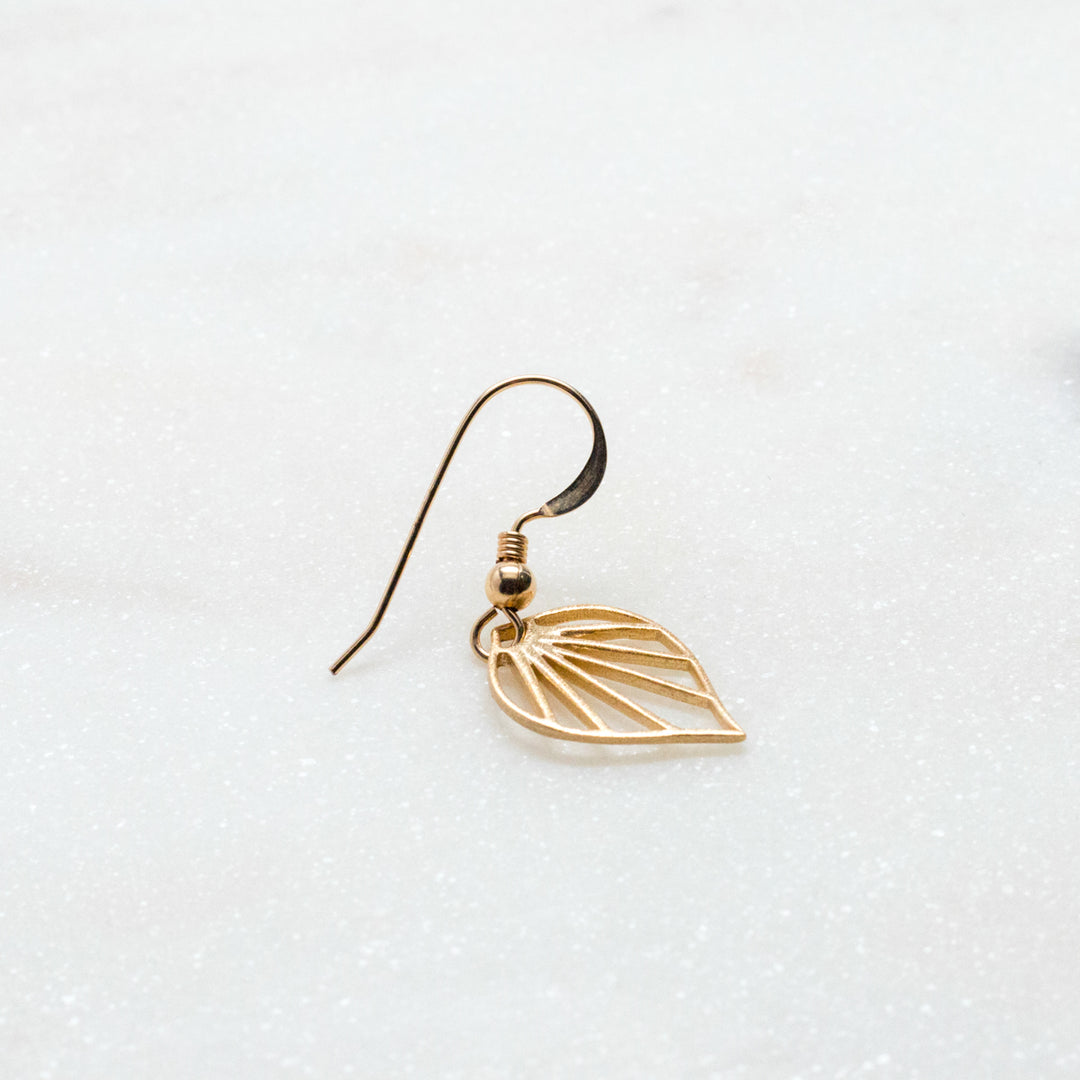 New Deco - small deco leaf earrings - workshopunderground.com