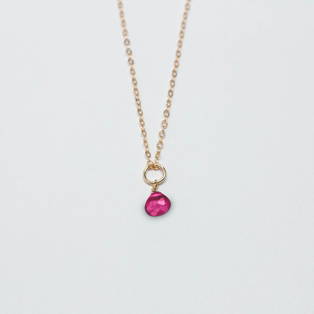 october birthstone - tourmaline - charm necklace - workshopunderground.com